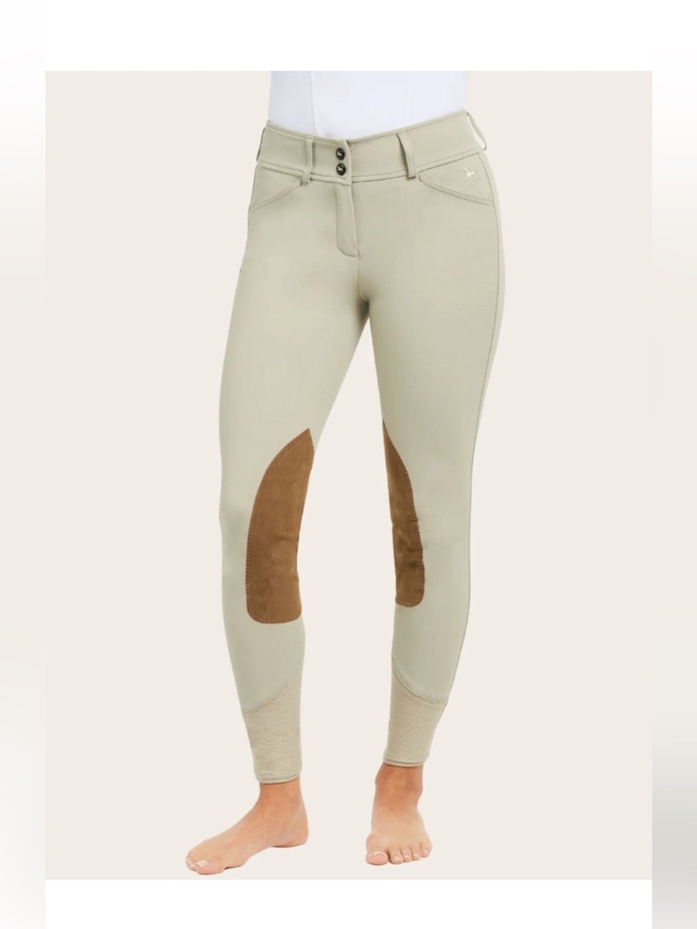 RJ Classics Womens Tan Gulf Knee Patch Horseback Riding Breeches Pants Sz 26L